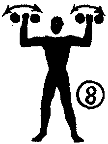 Упражнение 8 развивает бицепсы, трицепсы и мышцы плечевого пояса